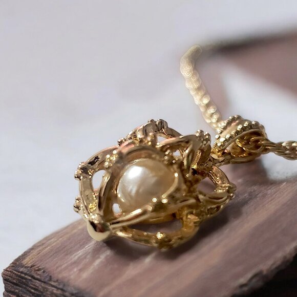 CHARTER CLUB Caged Pearl Necklace & Stud Earrings Set - Picture 2 of 5